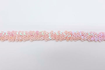 Elastisches Paillettenband, 20mm, rosa, 0,5 m